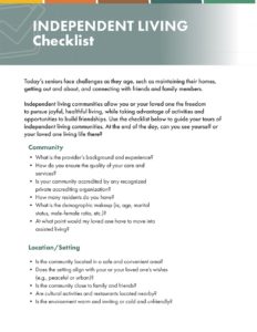 Independent-Living-Checklist-Astral at Auburn